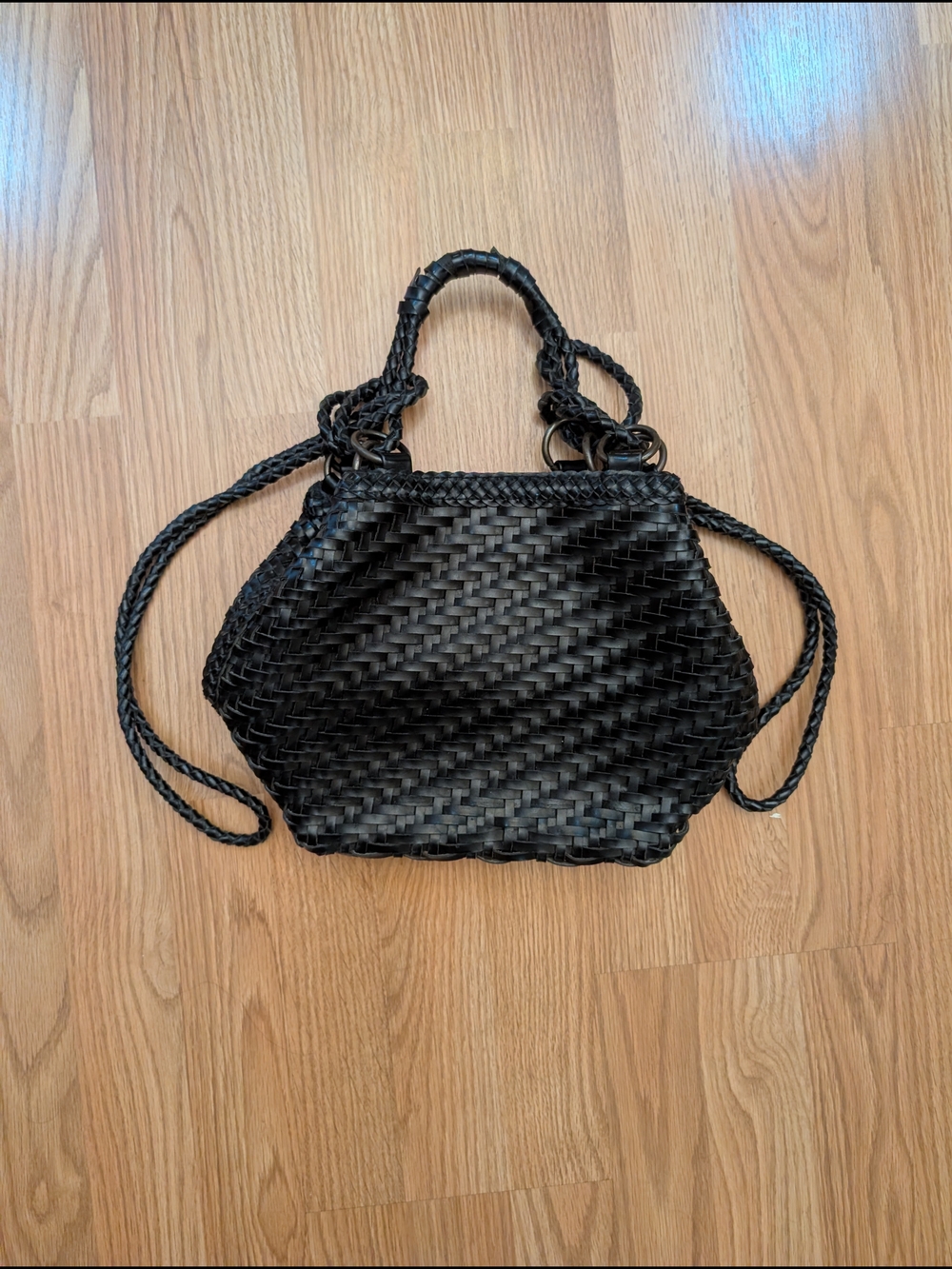Black Woven Handbag